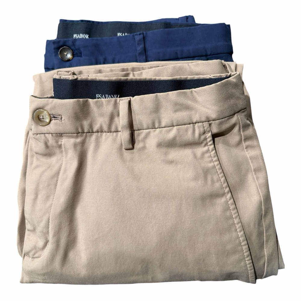 Jos. A. Bank Traveler Slim Fit Chino Pants Bundle Men’s 34x29 Navy & Khaki